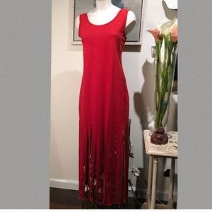 Red fringe dress